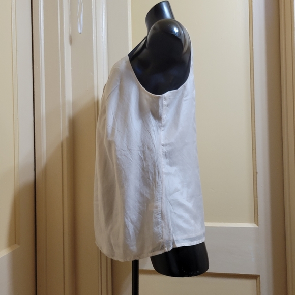 Gap Cotton/Silk Blend Lined Pleated Contrasting Strap Blouse L - Picture 2 of 5